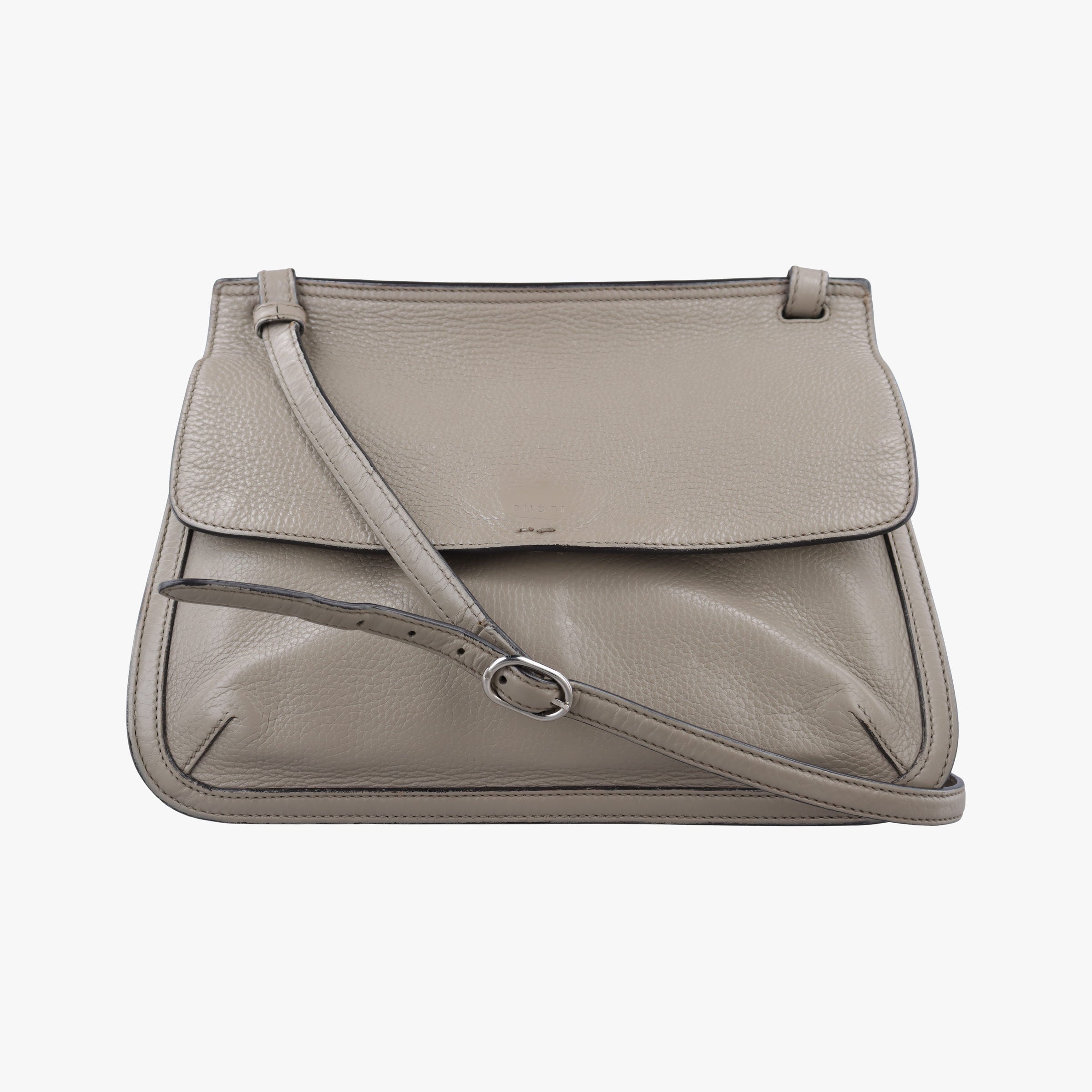 Pre-owned Gucci Bamboo Daily Grey Leather 370826 shoulderbag | stylenewstar