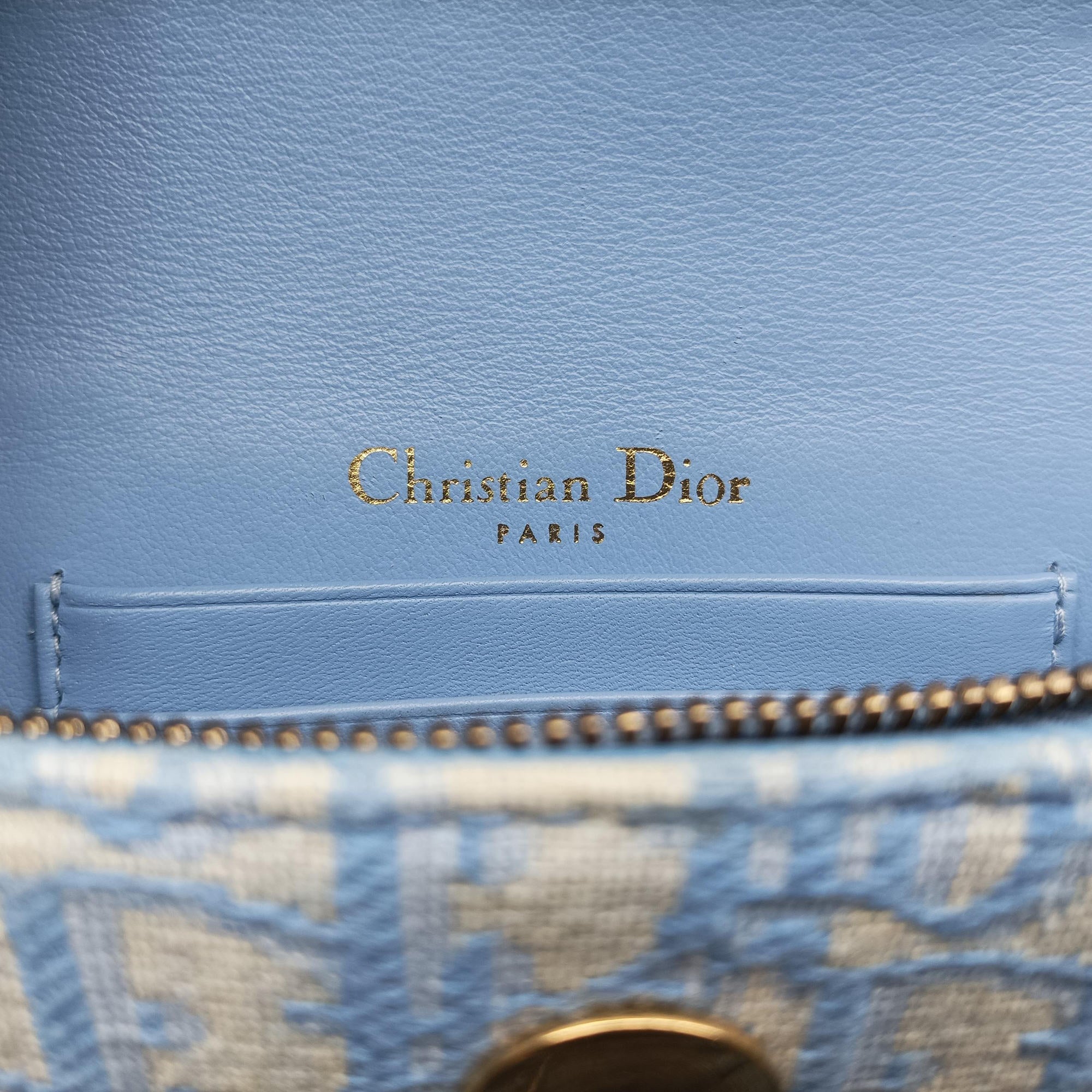 Pre-owned Christian Dior Saddle White × Blue jacquard  bum bag/waist bag | stylenewstar