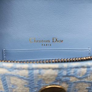 Pre-owned Christian Dior Saddle White × Blue jacquard  bum bag/waist bag | stylenewstar