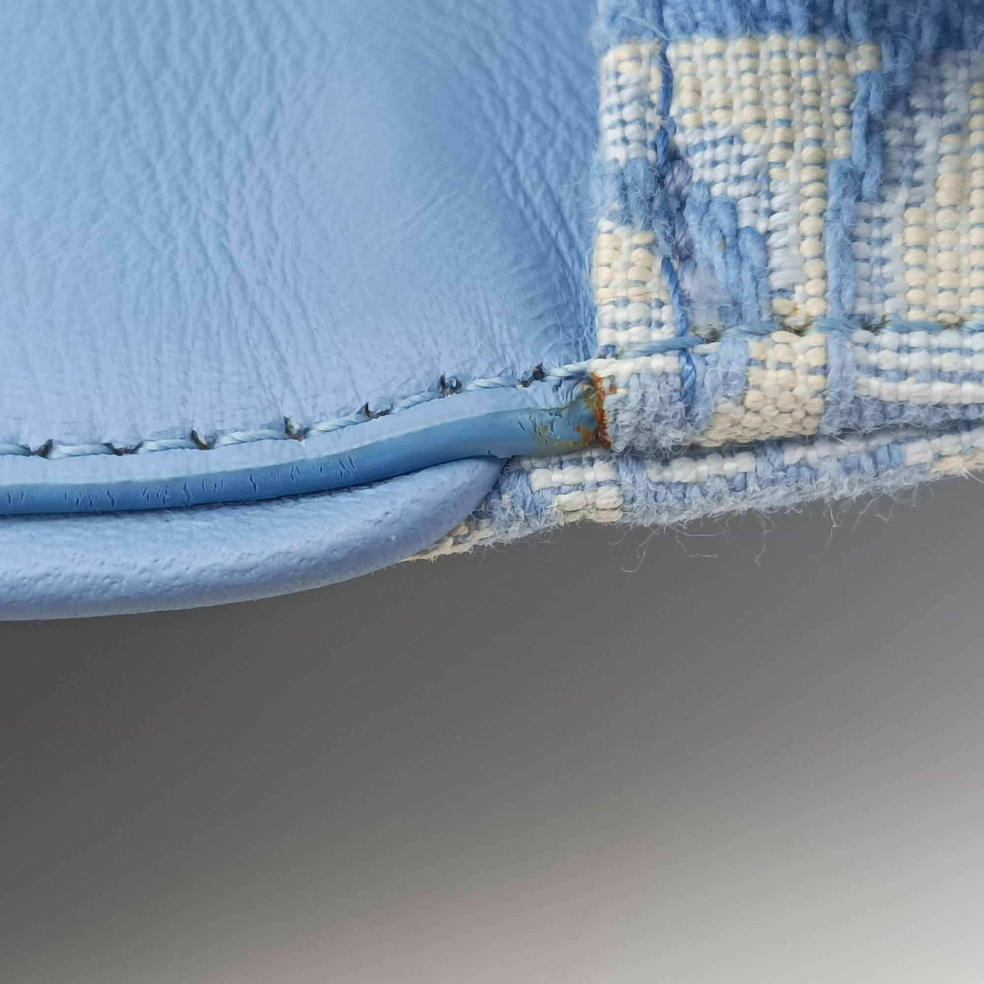 Pre-owned Christian Dior Saddle White × Blue jacquard  bum bag/waist bag | stylenewstar
