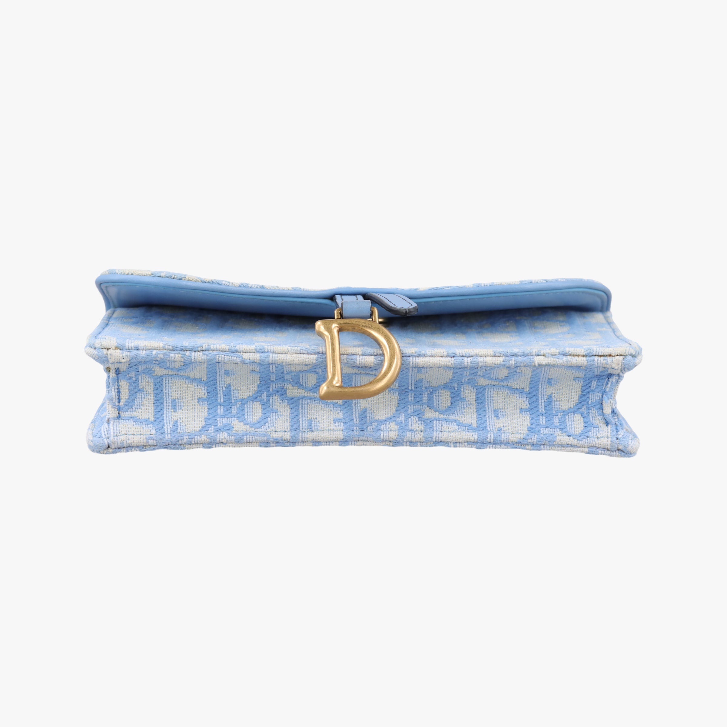 Pre-owned Christian Dior Saddle White × Blue jacquard  bum bag/waist bag | stylenewstar