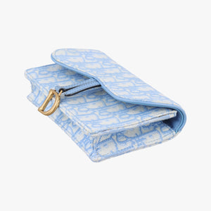 Pre-owned Christian Dior Saddle White × Blue jacquard  bum bag/waist bag | stylenewstar