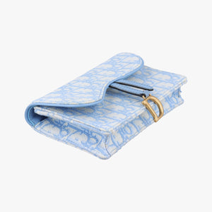 Pre-owned Christian Dior Saddle White × Blue jacquard  bum bag/waist bag | stylenewstar