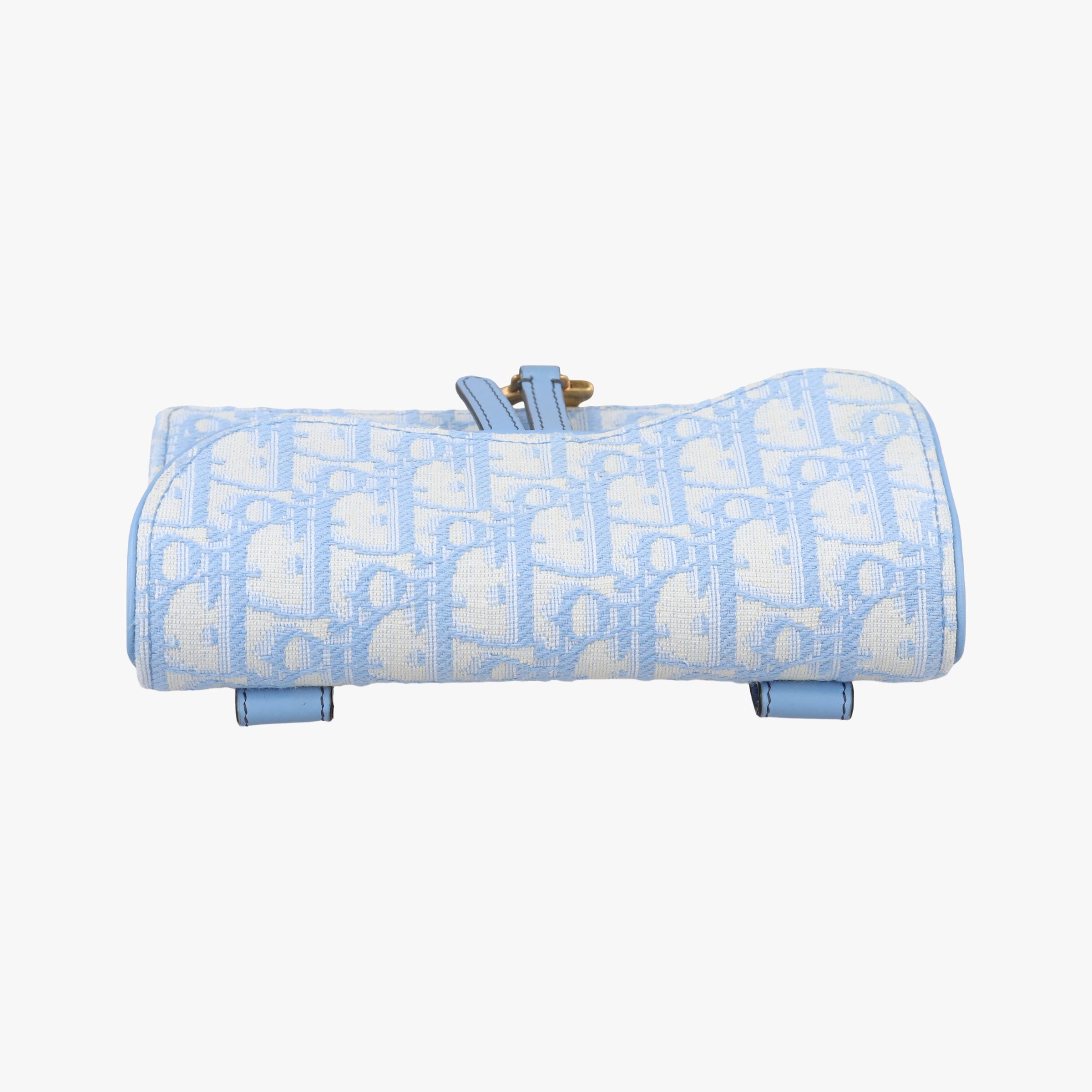 Pre-owned Christian Dior Saddle White × Blue jacquard  bum bag/waist bag | stylenewstar