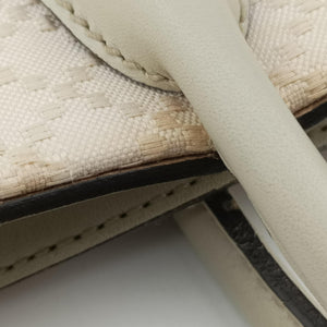 Pre-owned Gucci Bright Diamante White PVC coated canvas×Leather 285445 shoulderbag | stylenewstar