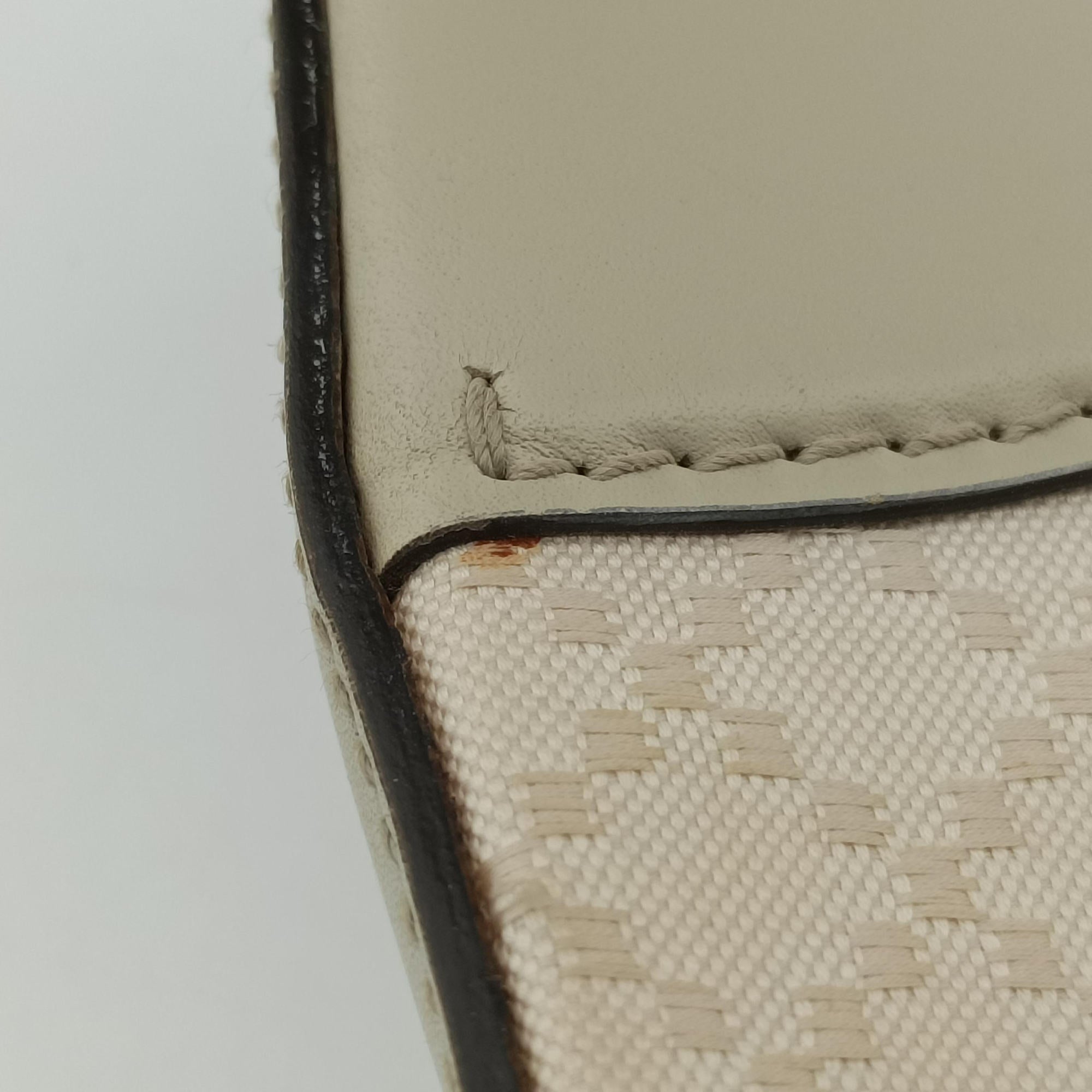 Pre-owned Gucci Bright Diamante White PVC coated canvas×Leather 285445 shoulderbag | stylenewstar