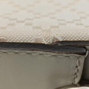 Pre-owned Gucci Bright Diamante White PVC coated canvas×Leather 285445 shoulderbag | stylenewstar