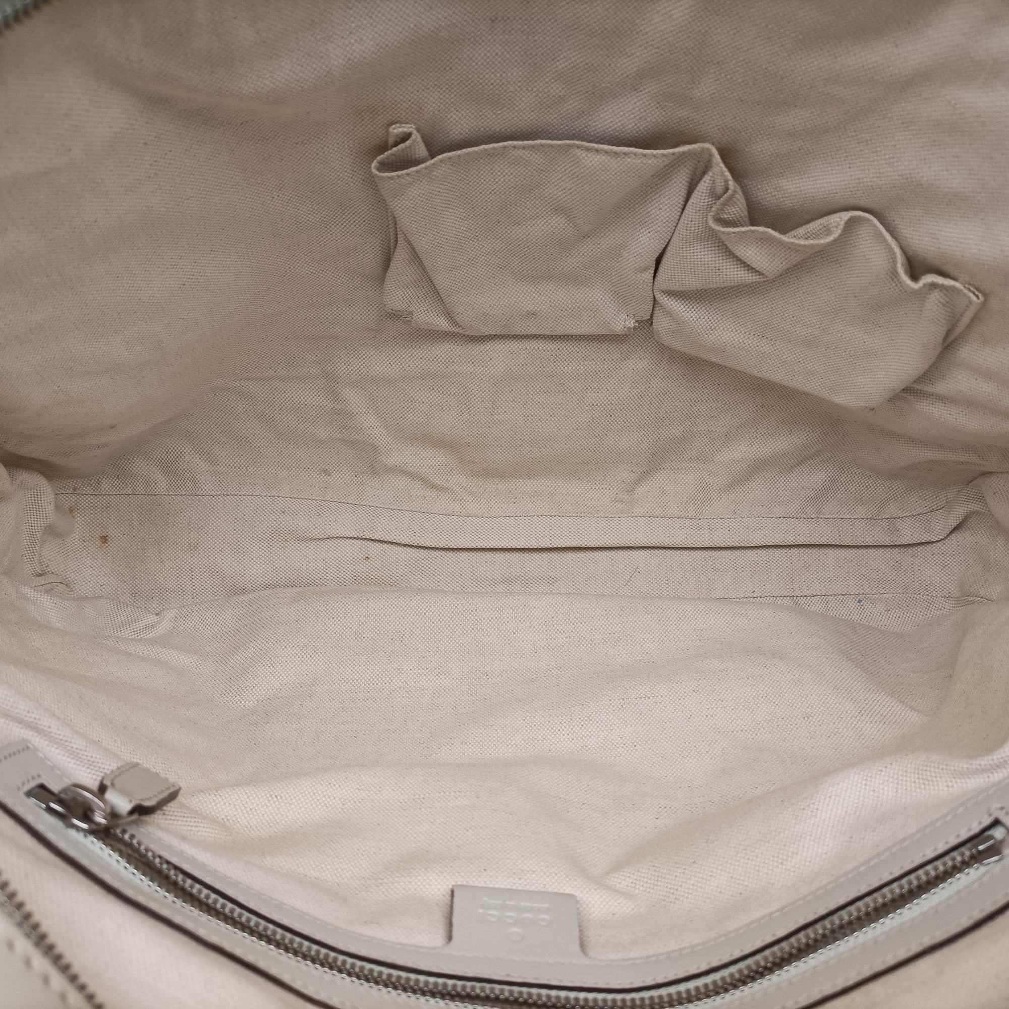 Pre-owned Gucci Bright Diamante White PVC coated canvas×Leather 285445 shoulderbag | stylenewstar