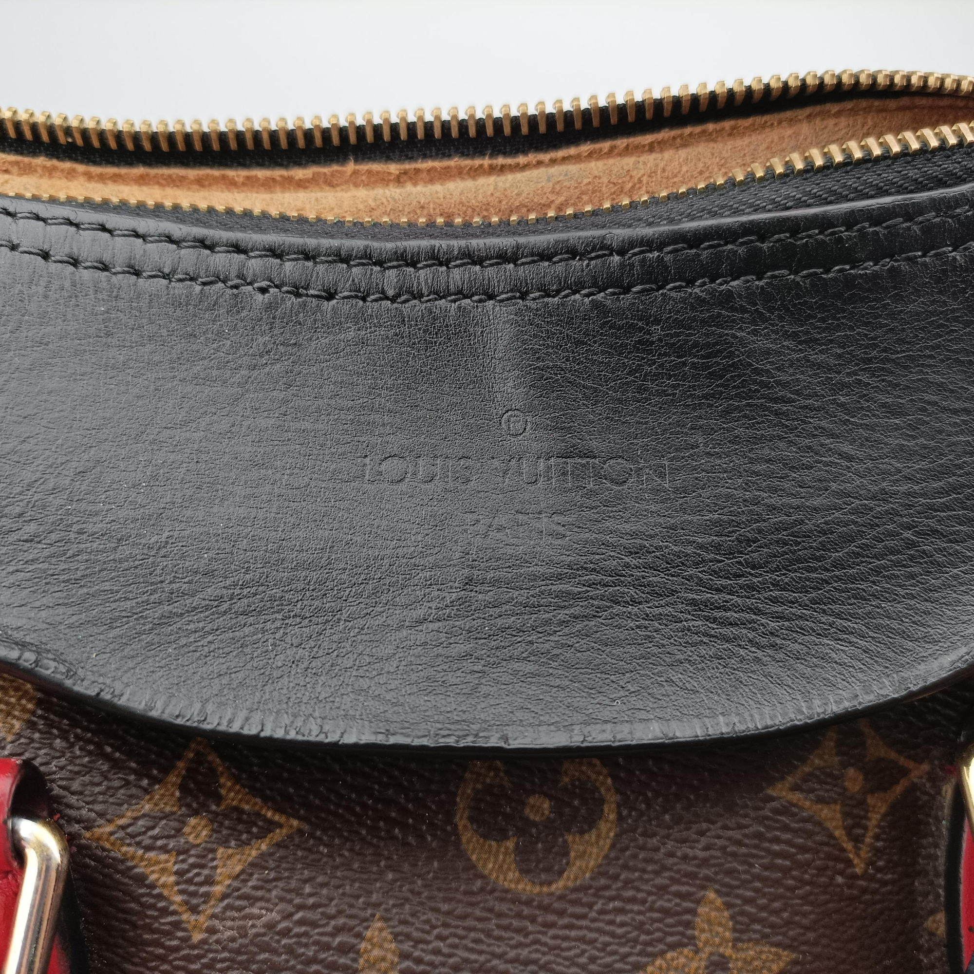 Vintage Louis Vuitton TUILERIES tote Brown×Noir×Red Monogram Canvas ácalf leather M41454 handbag | stylenewstar