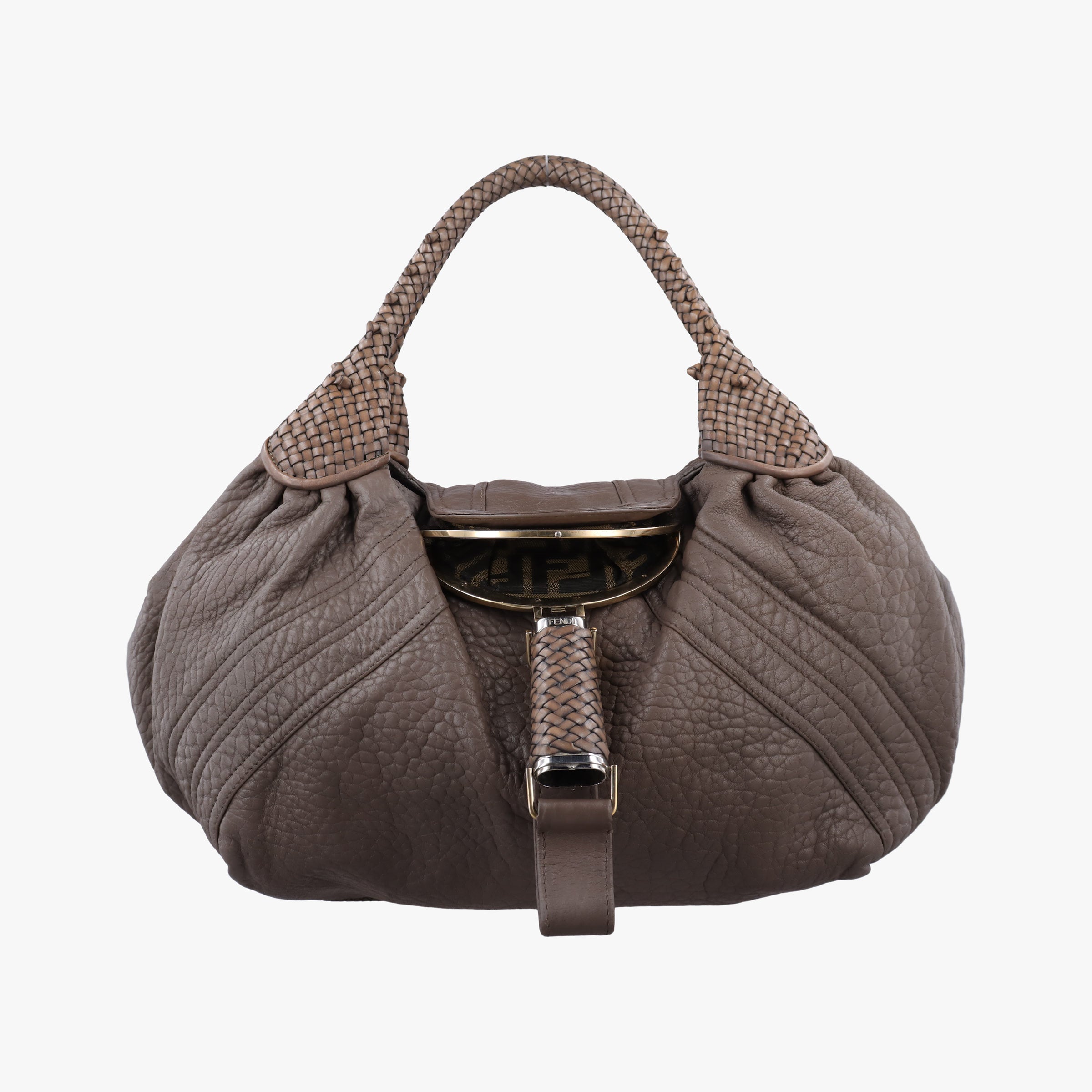 Pre-owned Fendi Spy Bag Brown leather 8BR589 handbag | stylenewstar