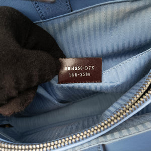 Pre-owned Fendi 2 JOURS Blue Leather 8BH250 shoulderbag | stylenewstar