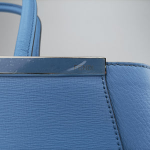 Pre-owned Fendi 2 JOURS Blue Leather 8BH250 shoulderbag | stylenewstar