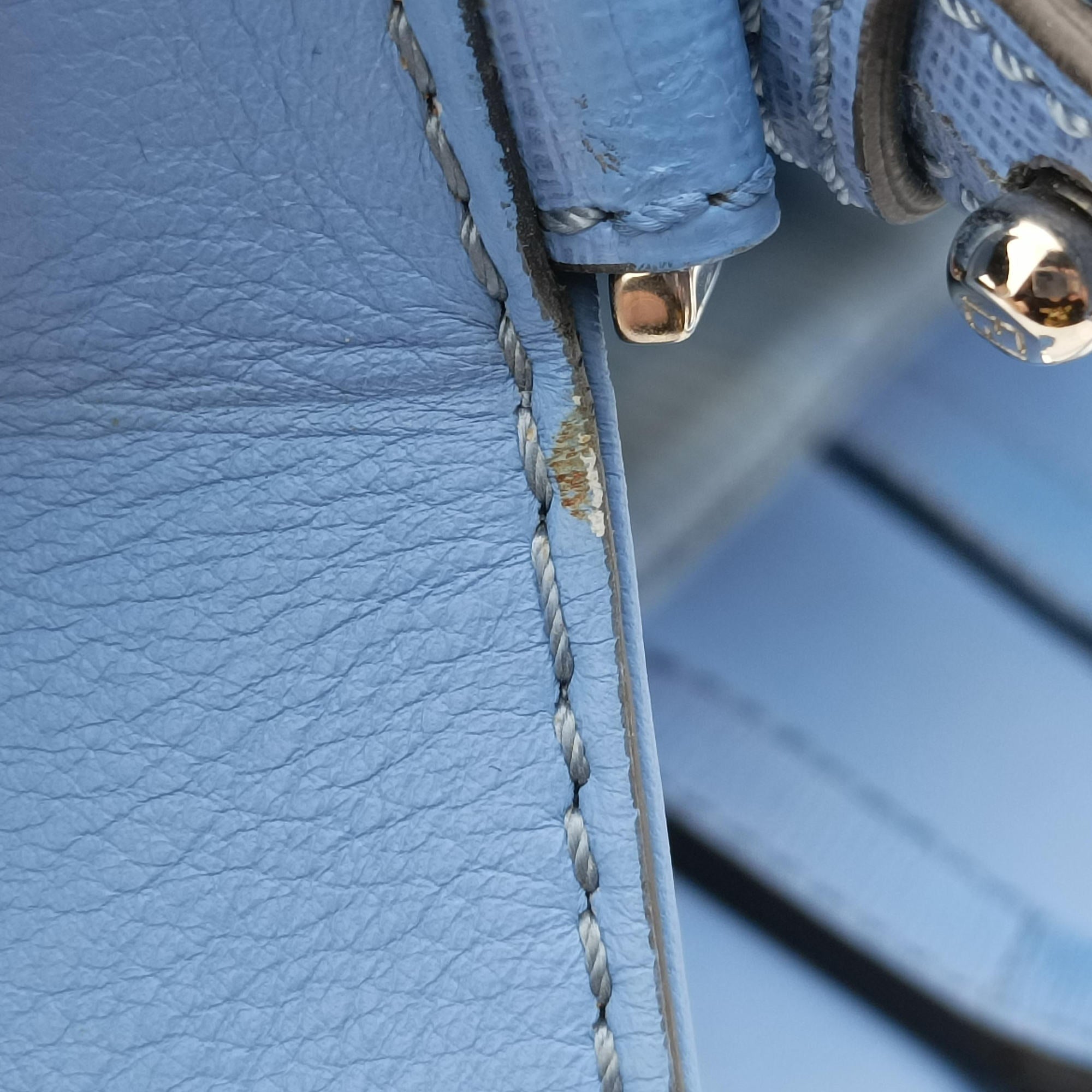Pre-owned Fendi 2 JOURS Blue Leather 8BH250 shoulderbag | stylenewstar