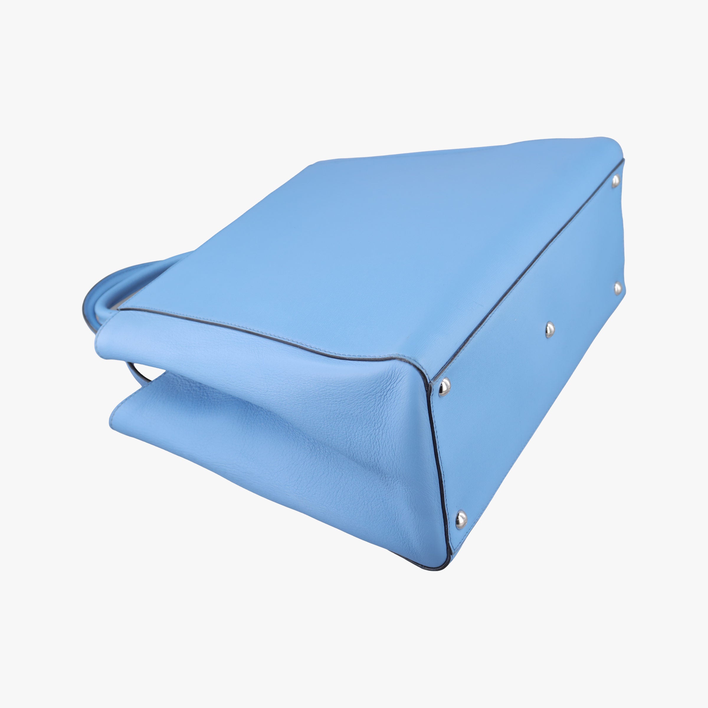 Pre-owned Fendi 2 JOURS Blue Leather 8BH250 shoulderbag | stylenewstar