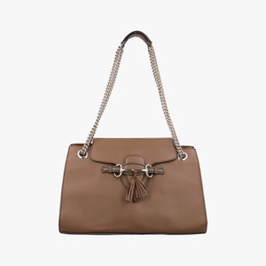 Pre-owned Gucci Emily Brown Leather 295403 shoulderbag | stylenewstar