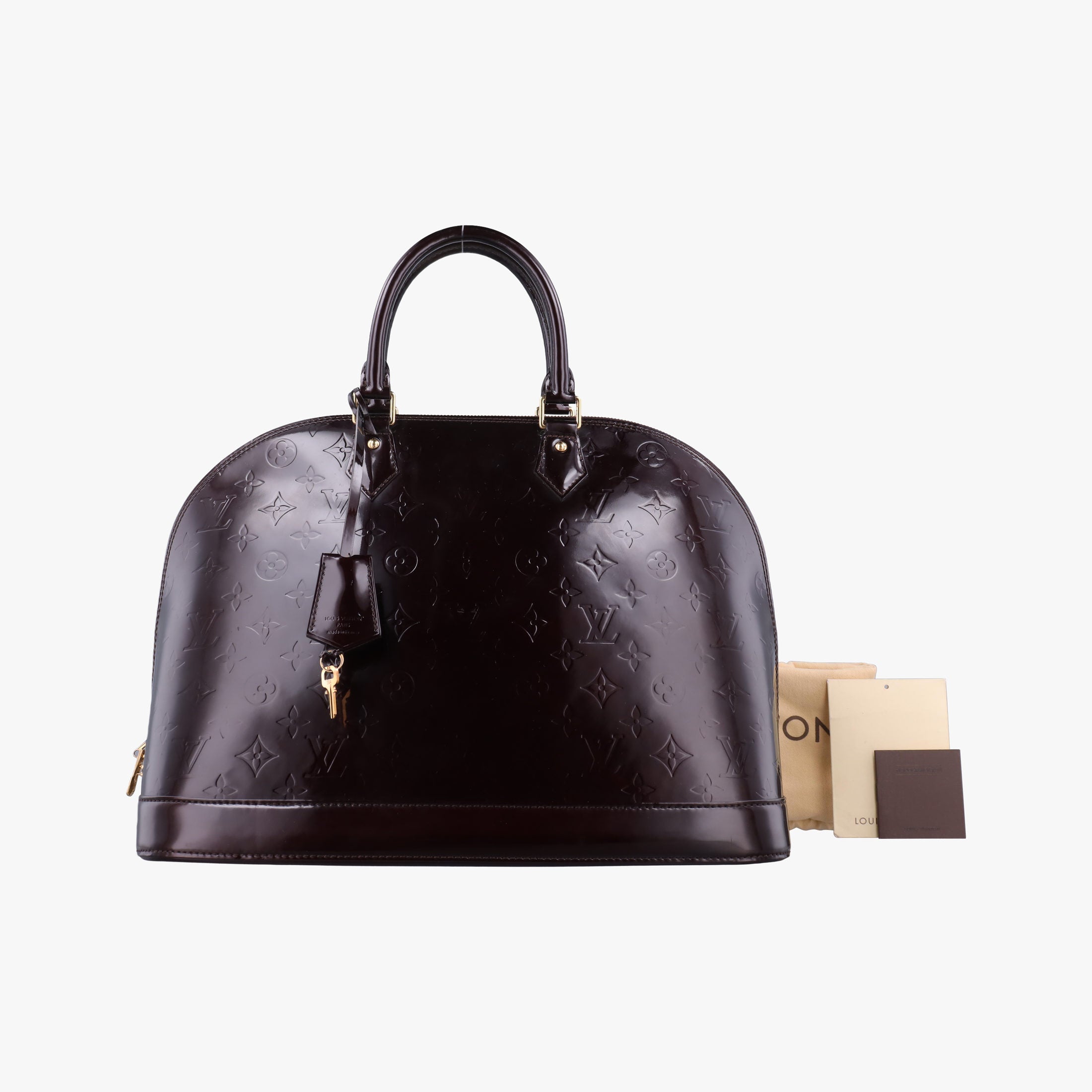 Pre-owned Louis Vuitton Alma GM Rouge Fauvist Vernis M91687 handbag | stylenewstar
