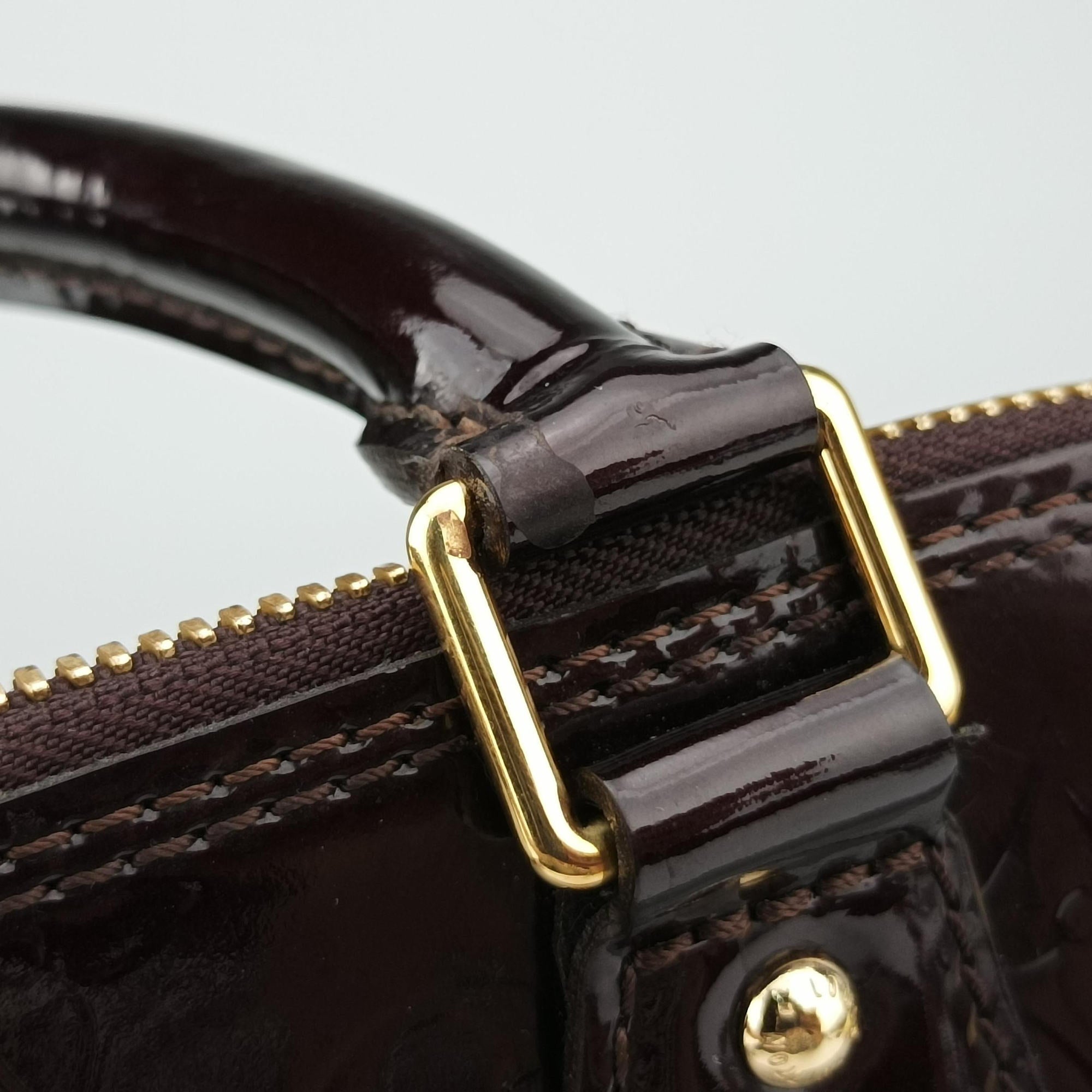 Pre-owned Louis Vuitton Alma GM Rouge Fauvist Vernis M91687 handbag | stylenewstar