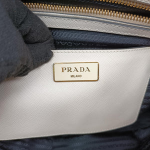 Pre-owned Prada Galleria Ivory × Black SAFFIANO Leather B2274C handbag | stylenewstar