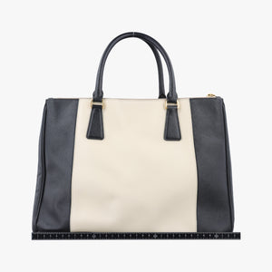 Pre-owned Prada Galleria Ivory × Black SAFFIANO Leather B2274C handbag | stylenewstar