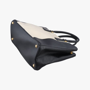 Pre-owned Prada Galleria Ivory × Black SAFFIANO Leather B2274C handbag | stylenewstar