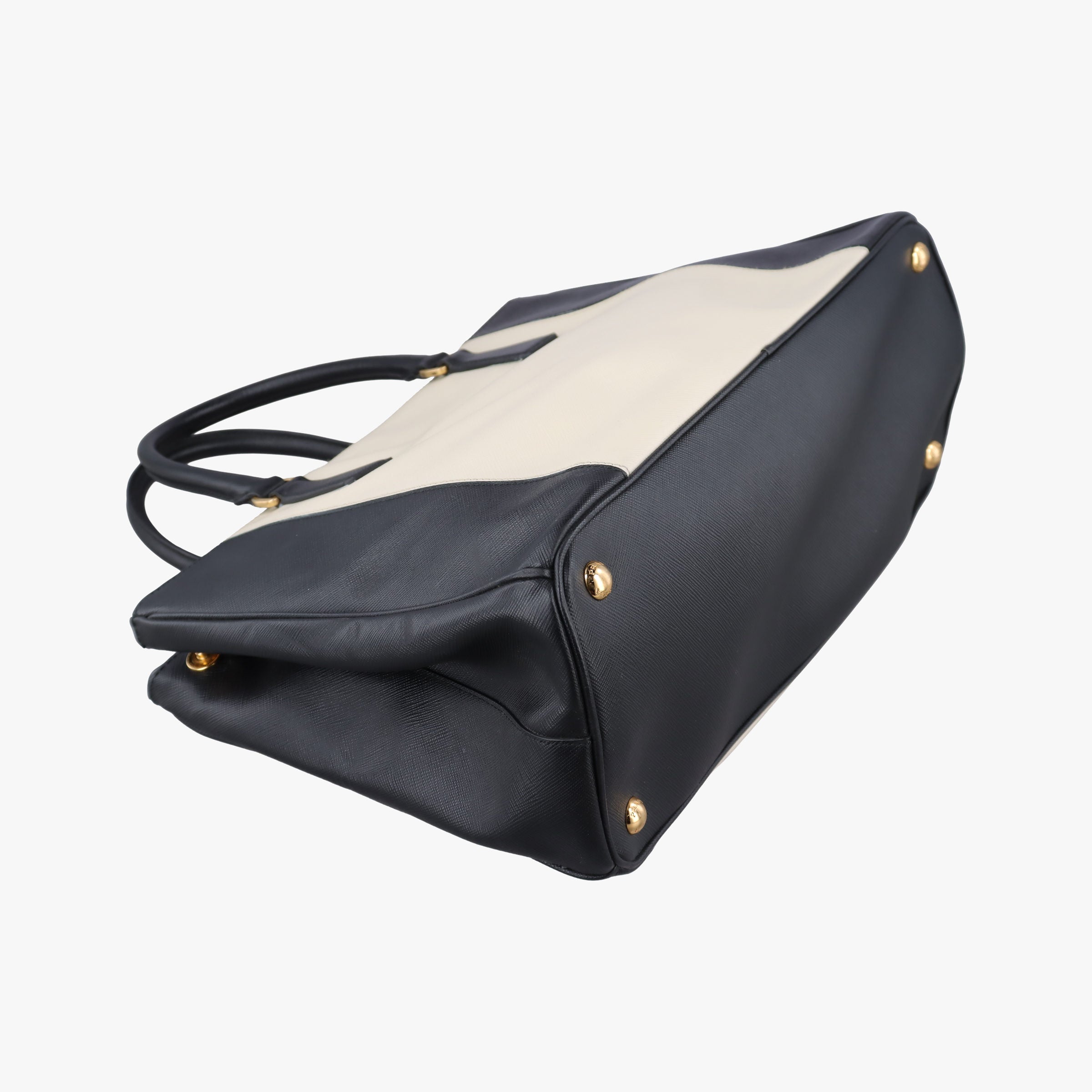 Pre-owned Prada Galleria Ivory × Black SAFFIANO Leather B2274C handbag | stylenewstar