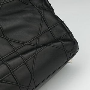 Pre-owned Christian Dior Cannage Soft Shopping Black lambskin  shoulderbag | stylenewstar