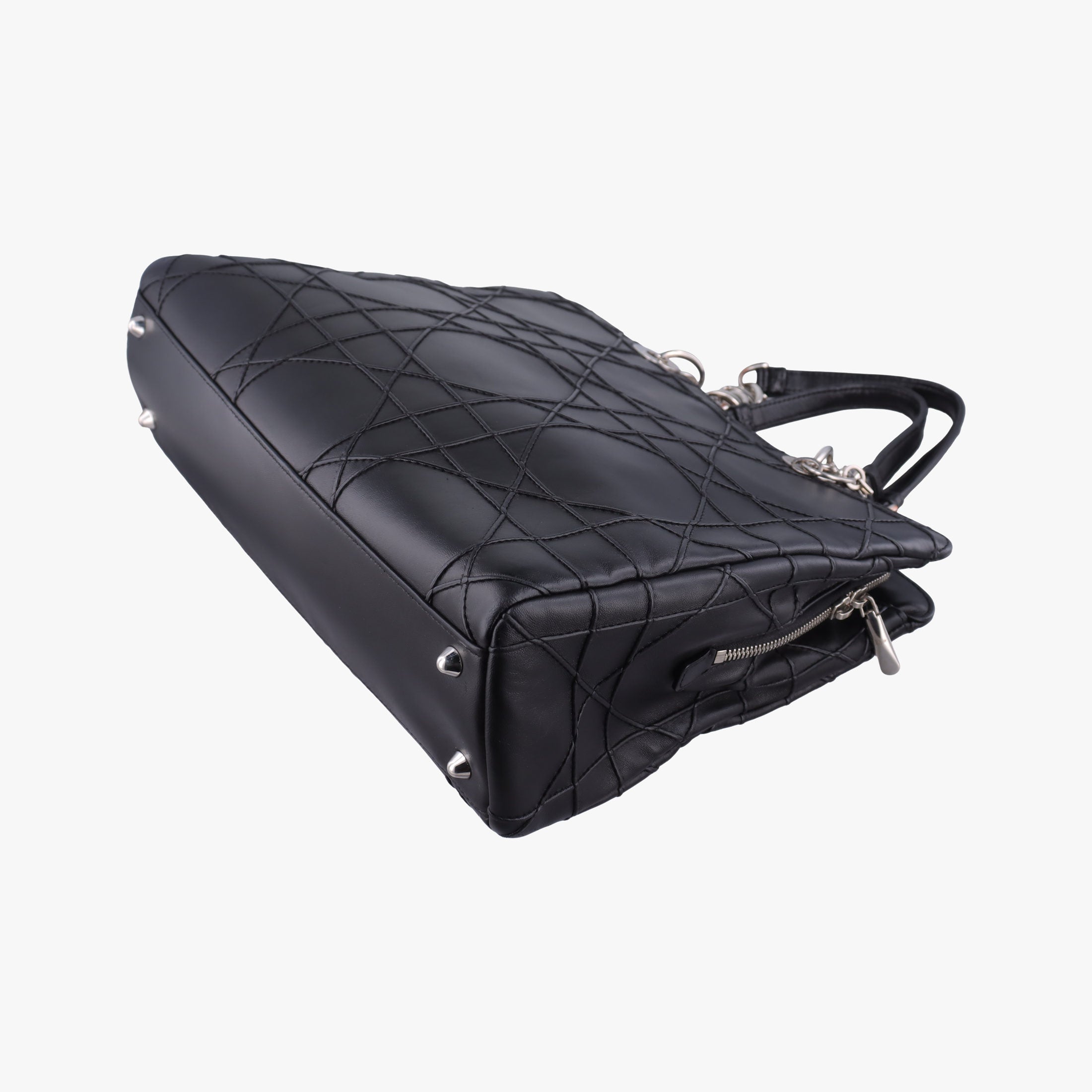 Pre-owned Christian Dior Cannage Soft Shopping Black lambskin  shoulderbag | stylenewstar