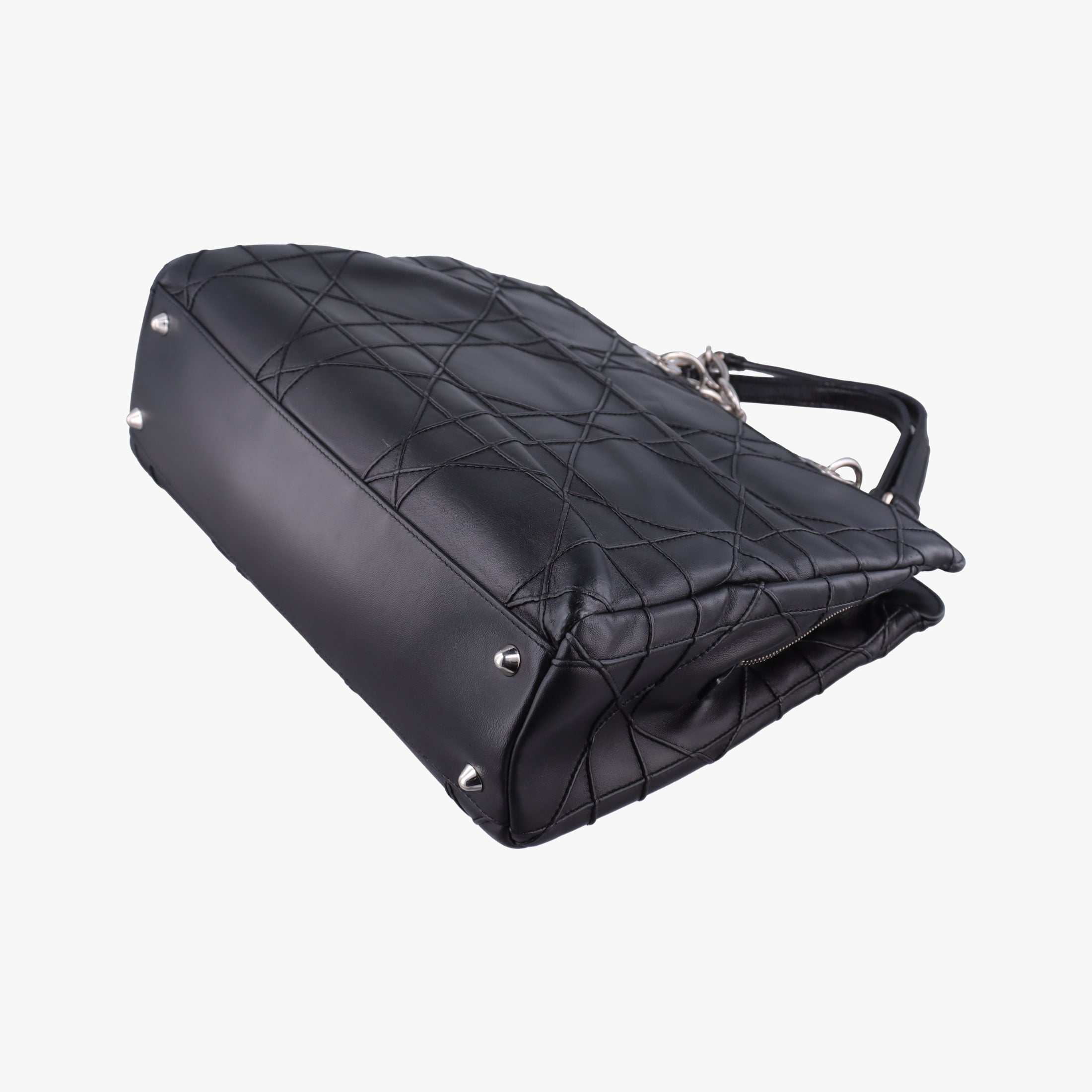 Pre-owned Christian Dior Cannage Soft Shopping Black lambskin  shoulderbag | stylenewstar