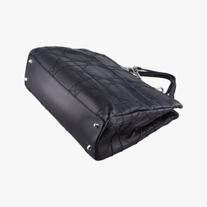Pre-owned Christian Dior Cannage Soft Shopping Black lambskin  shoulderbag | stylenewstar