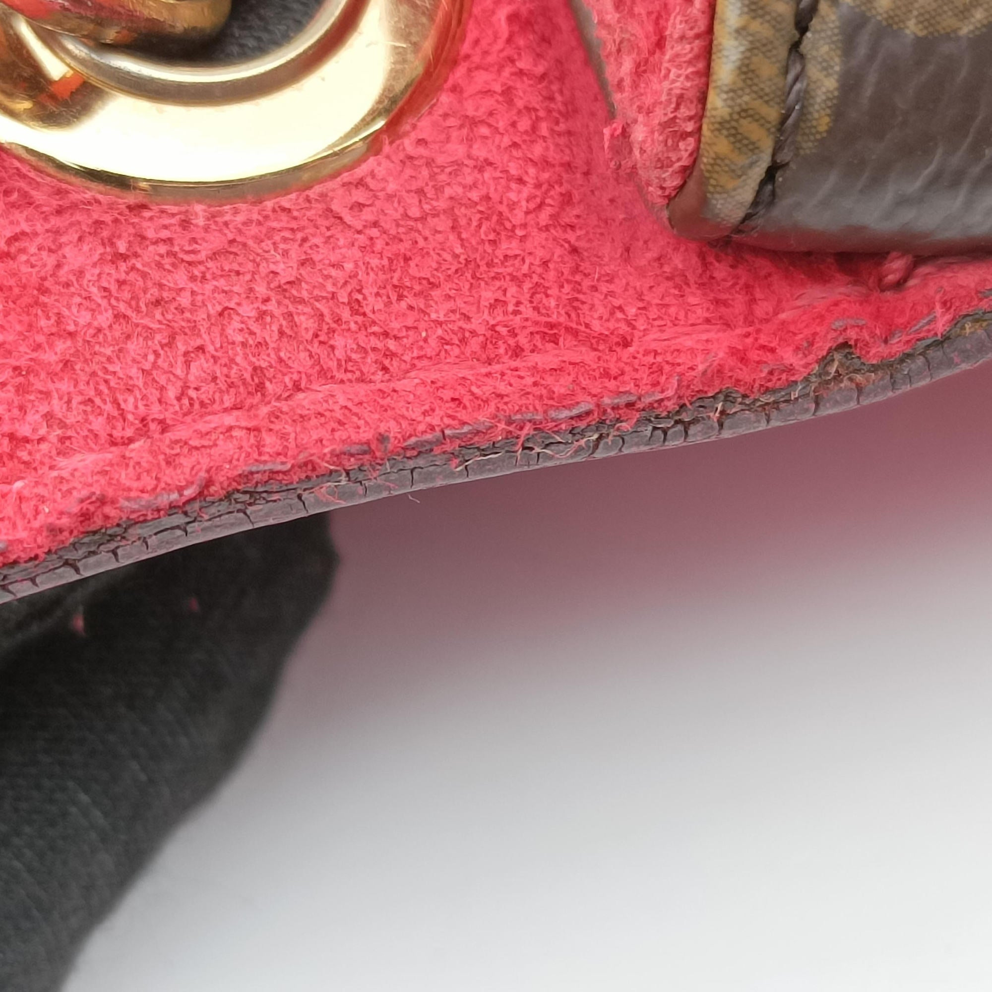 Vintage Louis Vuitton PALLAS Chain Brown×Poppy Petal Monogram Canvas×calf leather M41741 shoulderbag | stylenewstar