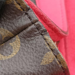Vintage Louis Vuitton PALLAS Chain Brown×Poppy Petal Monogram Canvas×calf leather M41741 shoulderbag | stylenewstar
