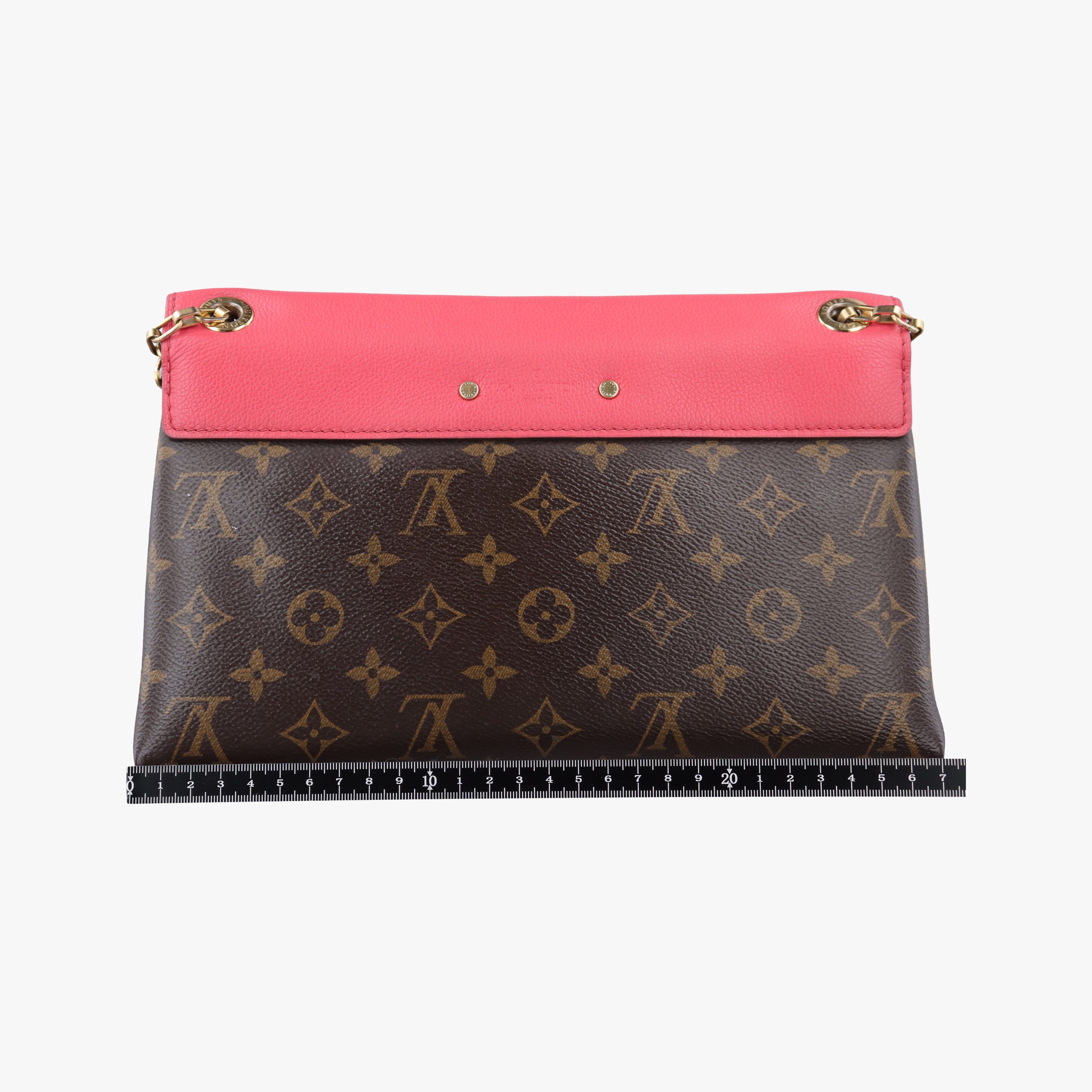 Vintage Louis Vuitton PALLAS Chain Brown×Poppy Petal Monogram Canvas×calf leather M41741 shoulderbag | stylenewstar