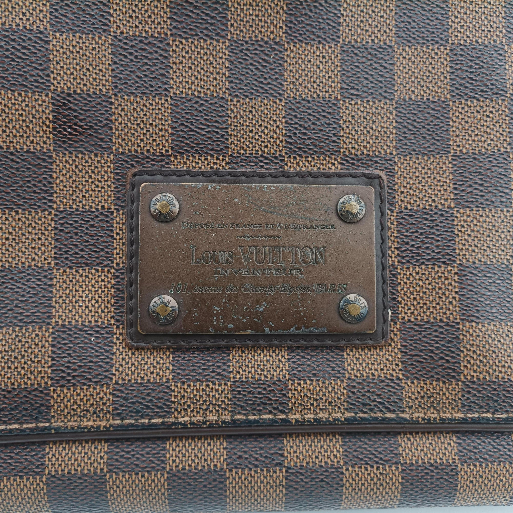 Vintage Louis Vuitton BROOKLYN MM EBENE Damier Canvas N51211 shoulderbag | stylenewstar