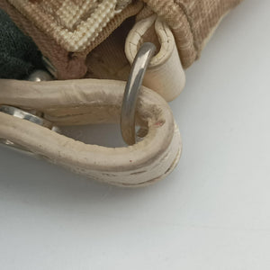 Pre-owned Christian Dior Saddle Beige PVC Coated Canvas Floral Embroidery  handbag | stylenewstar