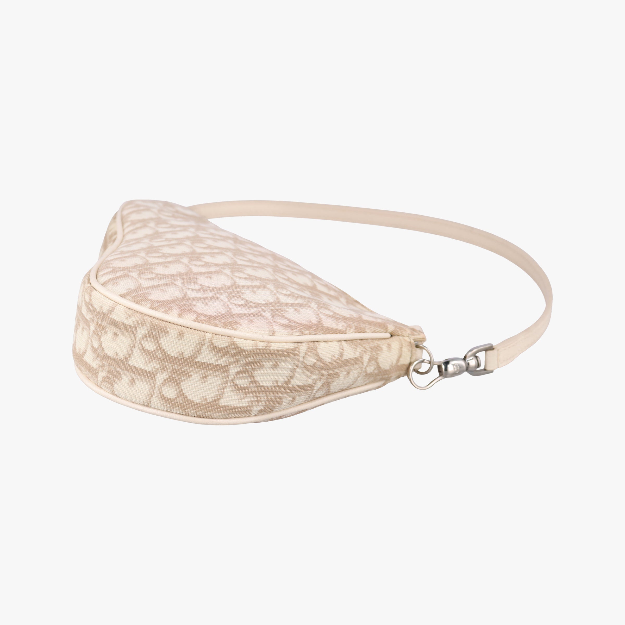 Pre-owned Christian Dior Saddle Beige PVC Coated Canvas Floral Embroidery  handbag | stylenewstar