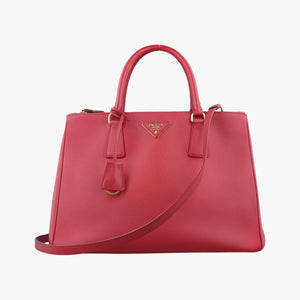 Pre-owned Prada Galleria Red SAFFIANO Leather BN1874 shoulderbag | stylenewstar