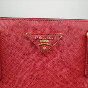 Pre-owned Prada Galleria Red SAFFIANO Leather BN1874 shoulderbag | stylenewstar