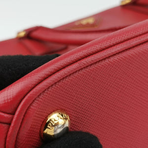 Pre-owned Prada Galleria Red SAFFIANO Leather BN1874 shoulderbag | stylenewstar