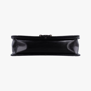 Pre-owned Chanel BOY CHANEL Black Enamel Leather A67021 shoulderbag | stylenewstar