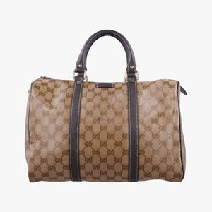 Vintage Gucci GG Crystal Joy Brown PVC coated canvas 296021 handbag | stylenewstar