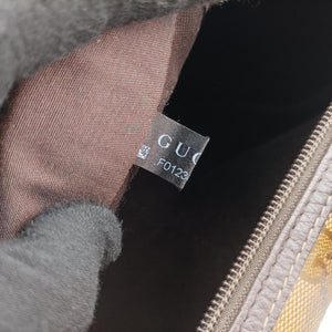 Vintage Gucci GG Crystal Joy Brown PVC coated canvas 296021 handbag | stylenewstar