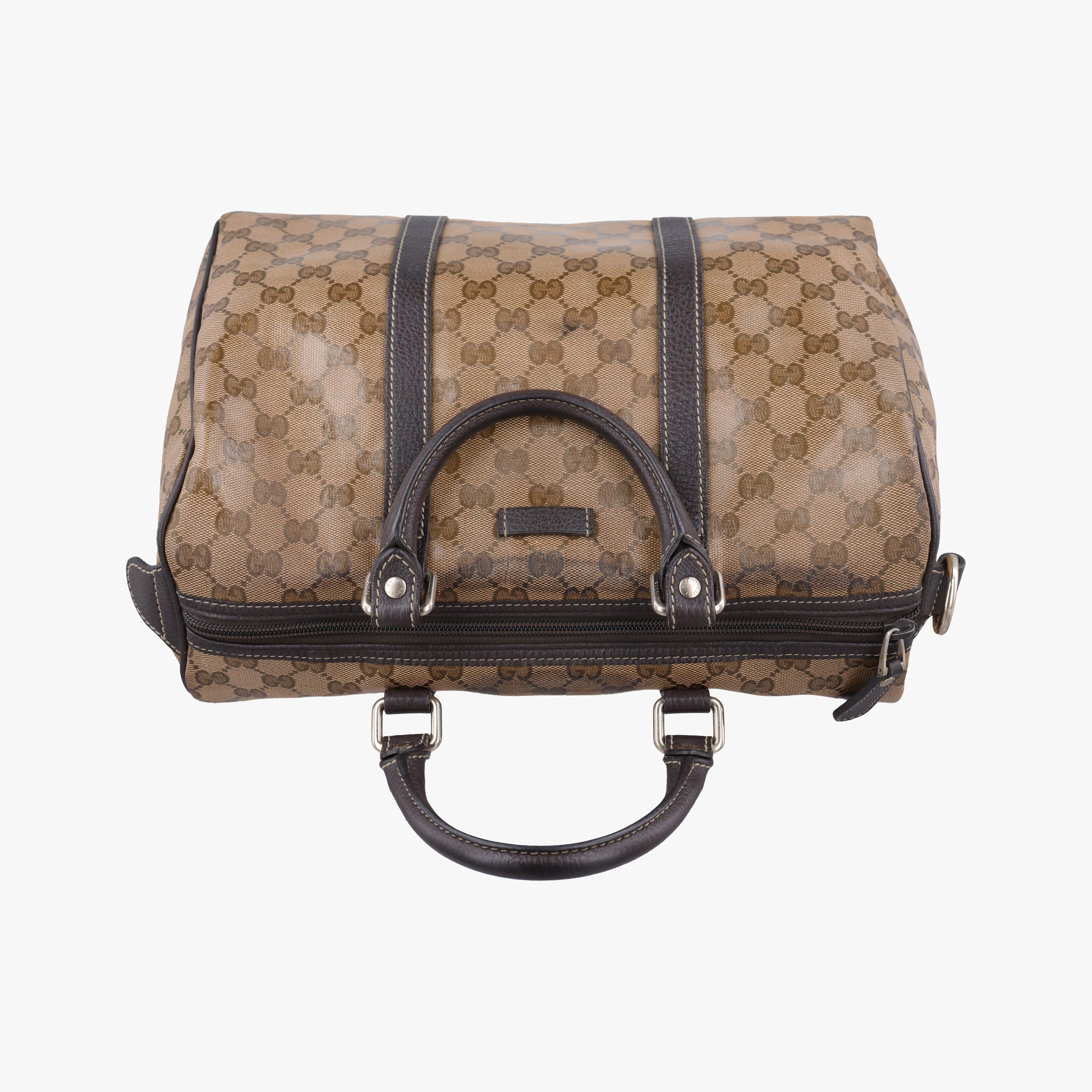 Vintage Gucci GG Crystal Joy Brown PVC coated canvas 296021 handbag | stylenewstar