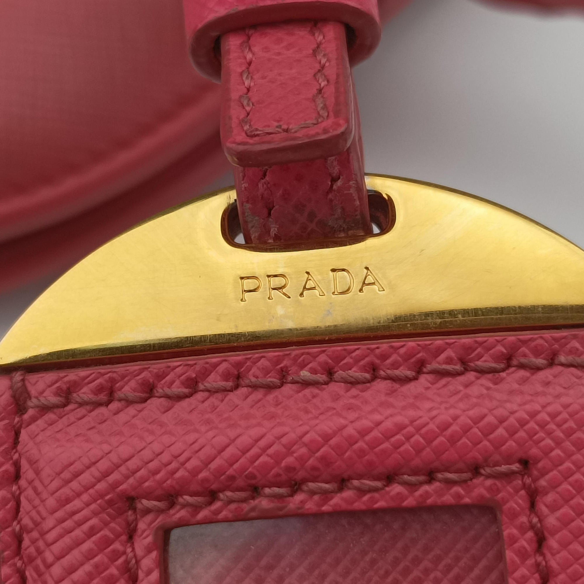 Secondhand Prada Promenade Pink SAFFIANO Leather BN2558 handbag | stylenewstar