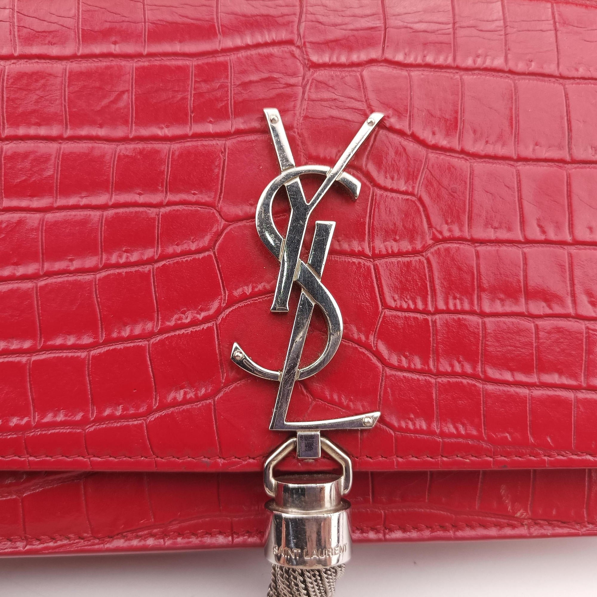 Pre-owned Yves Saint Laurent KATE Red Leather 452159 shoulderbag | stylenewstar