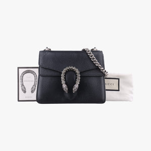 Pre-owned Gucci Dionysus Black Leather 421970 shoulderbag | stylenewstar