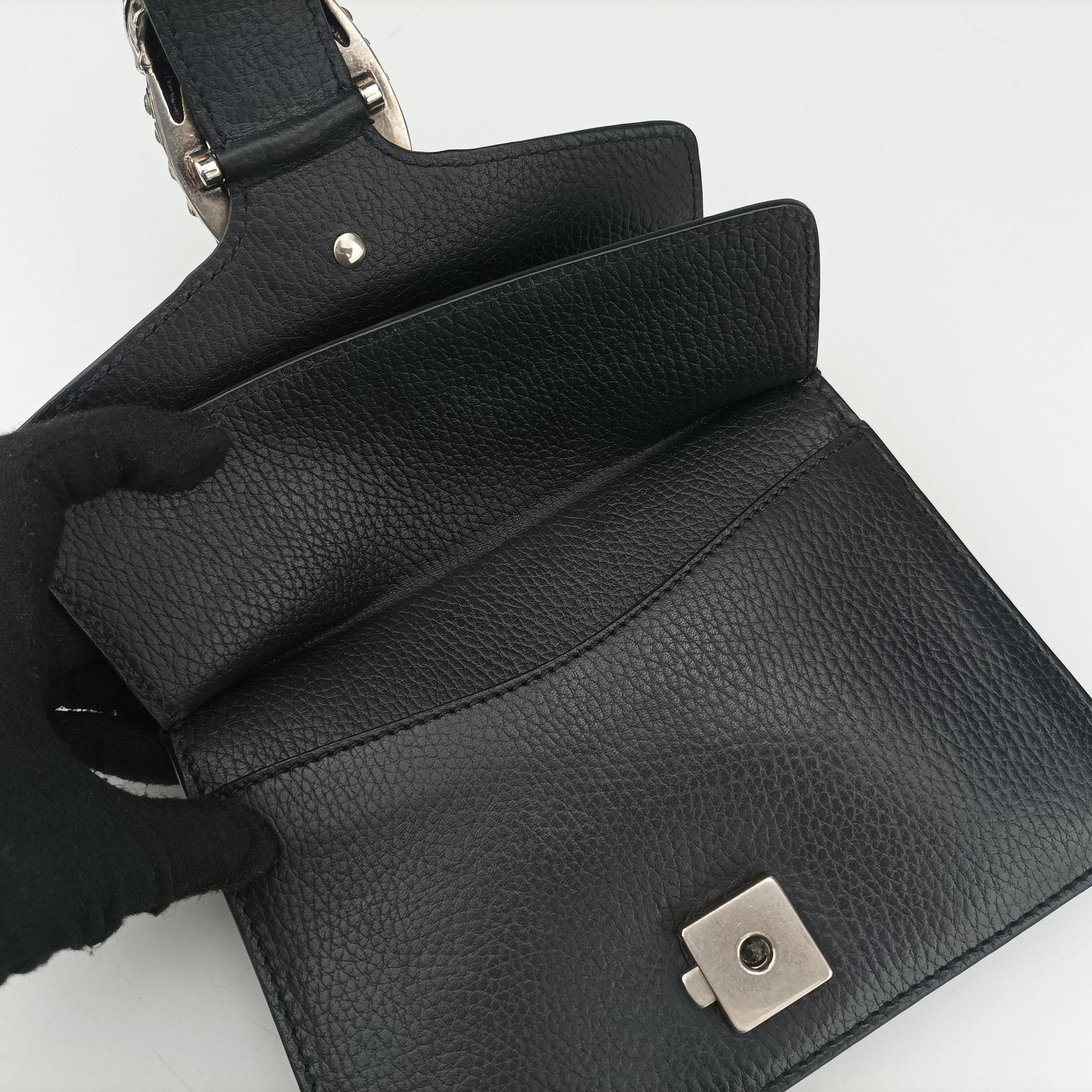 Pre-owned Gucci Dionysus Black Leather 421970 shoulderbag | stylenewstar