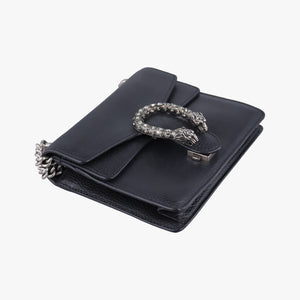Pre-owned Gucci Dionysus Black Leather 421970 shoulderbag | stylenewstar