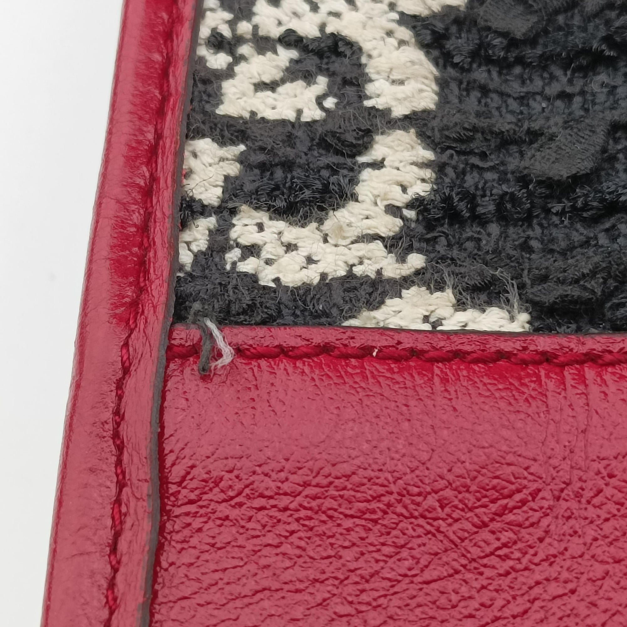 Secondhand Gucci Rajah Black × Red × Multi Tweed×Leather 537219 shoulderbag | stylenewstar