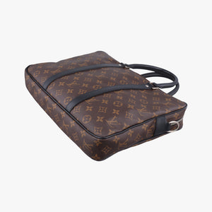 Pre-owned Louis Vuitton Porte Documents Voyage brown Monogram Canvas M40225 handbag | stylenewstar