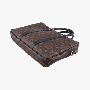 Pre-owned Louis Vuitton Porte Documents Voyage brown Monogram Canvas M40225 handbag | stylenewstar